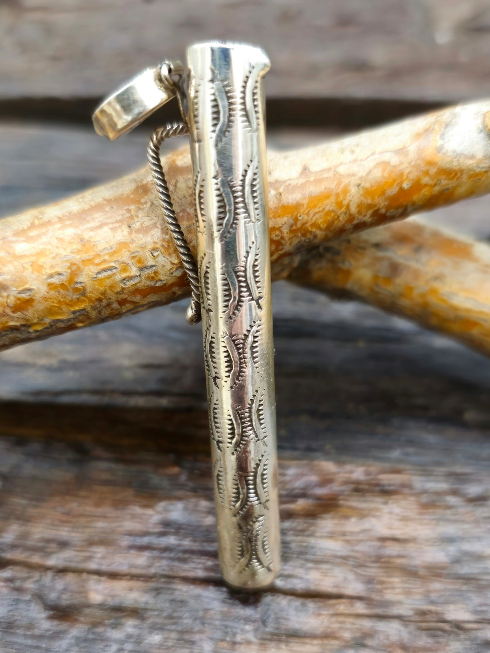 Stamped Sterling Silver Toothpick Holder