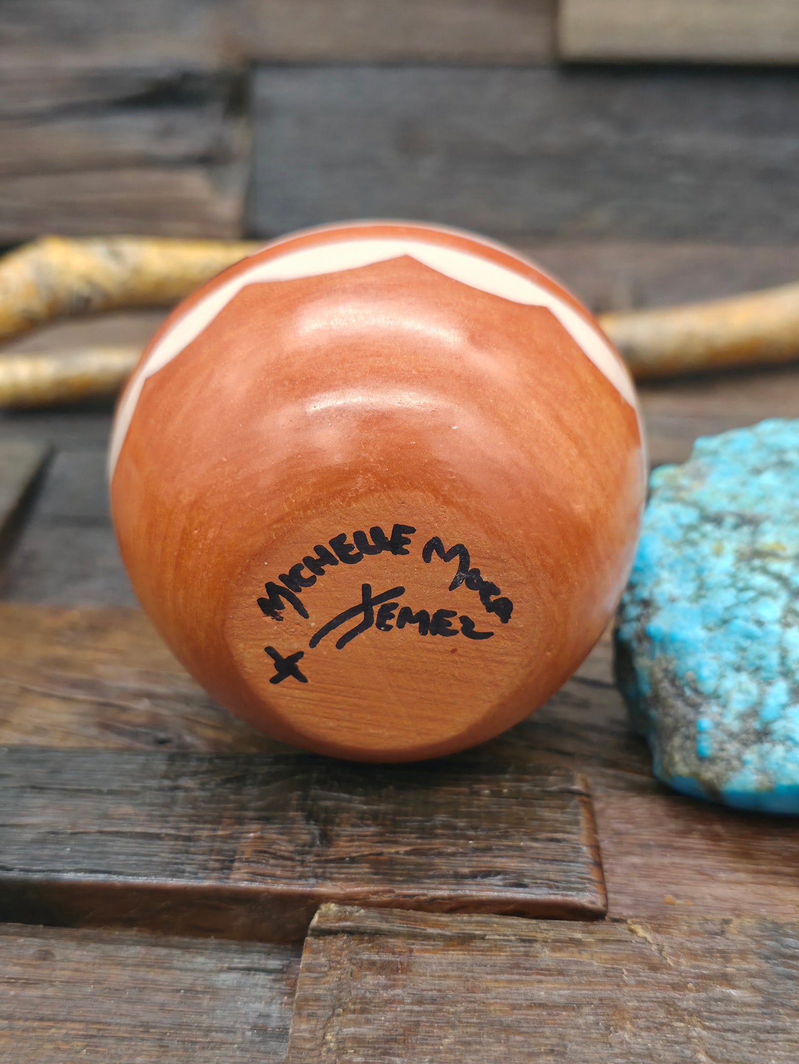 Handmade Painted Jemez Seed Pot by Michelle Mora - Black - 2 1/4 in. by 3 1/4 in. by 3 1/4 in.