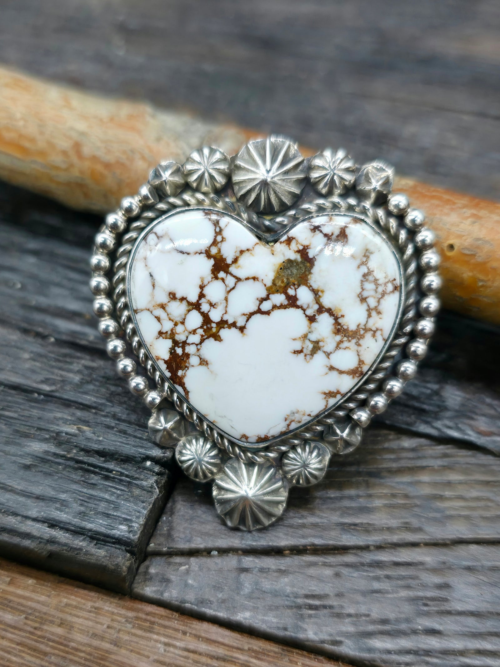 Wild Horse Sterling Silver Heart Ring by Rosella Paxton - Size 9