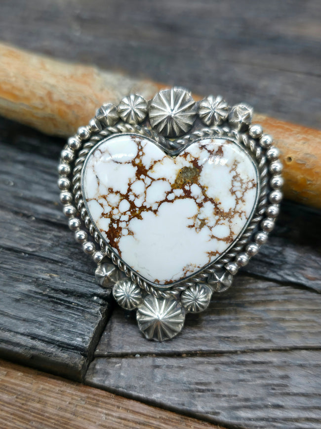 Wild Horse Sterling Silver Heart Ring by Rosella Paxton - Size 9
