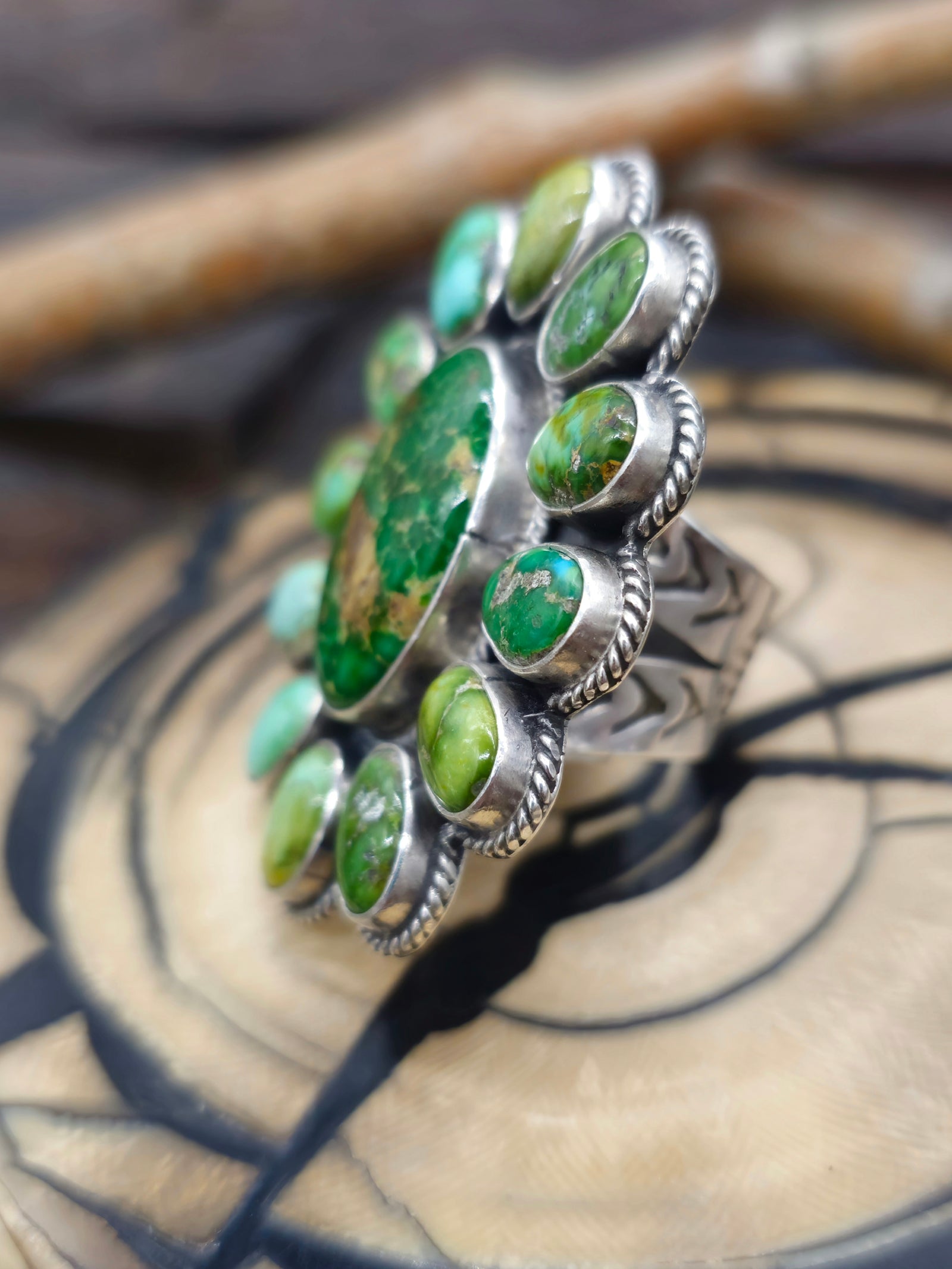 Sonoran Turquoise Cluster Ring by Annie Hoskie