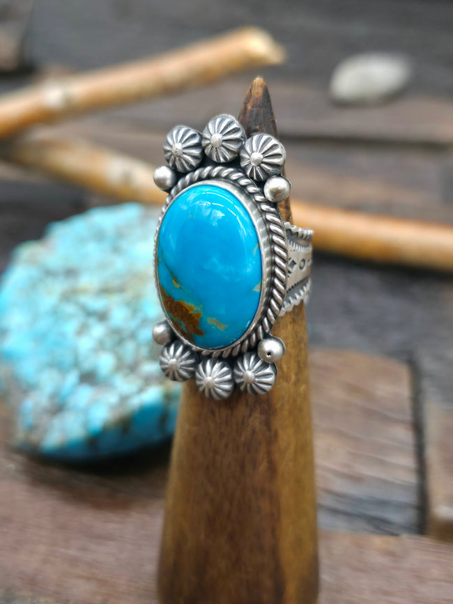 Sterling Silver Turquoise Ring by Mike Calladitto - Size 7 1/2