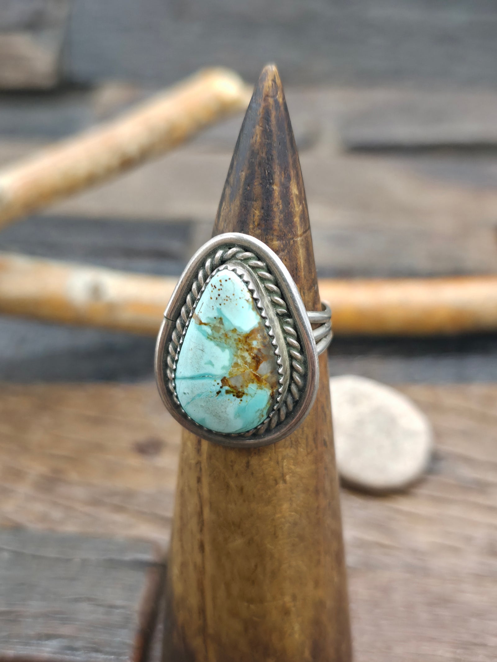 Sterling Silver Turquoise Ring by Tommy Lee - Size 9 1/4