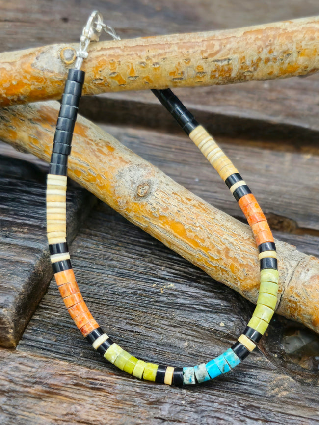 Santo Domingo Colorblock Bracelet by Dorene Calabaza 7.5 in.