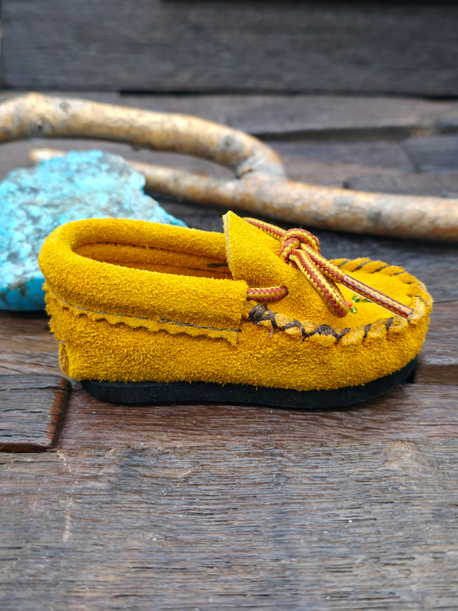 Bastien Infant Beaded Moccasins - Tan Size 2