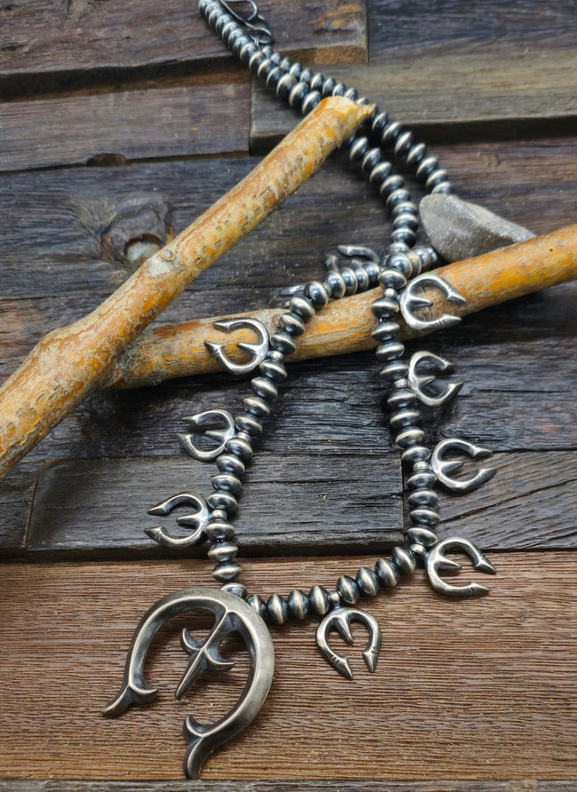 Sterling Silver Squash Blossom Necklace by Michelle Jameson - 20 in.