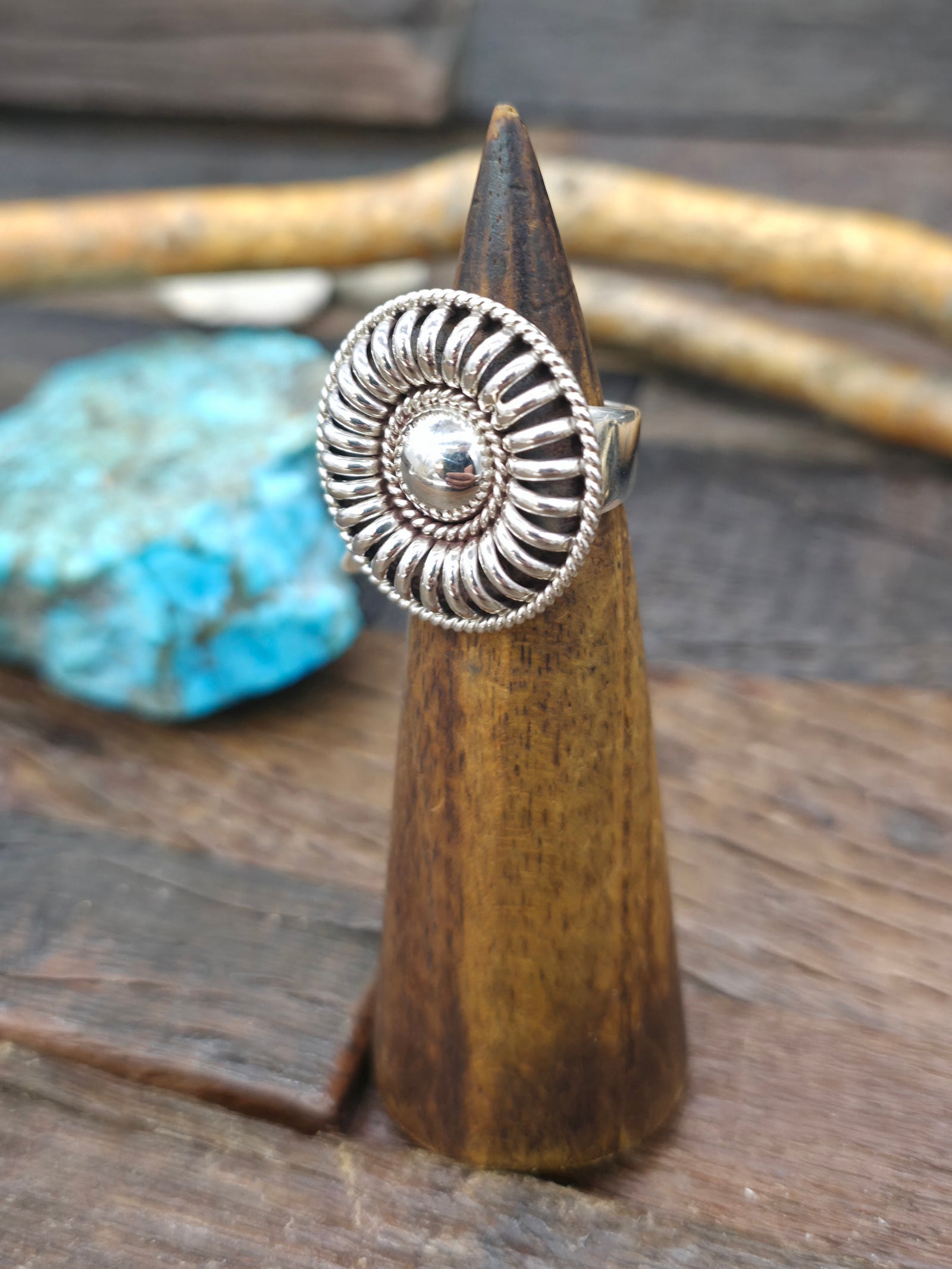 Sterling Silver Round Ring by Thomas Charley - Size 7