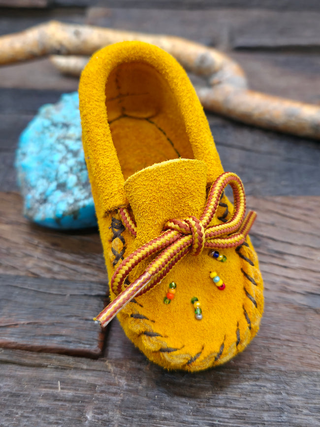 Bastien Infant Beaded Moccasins - Tan