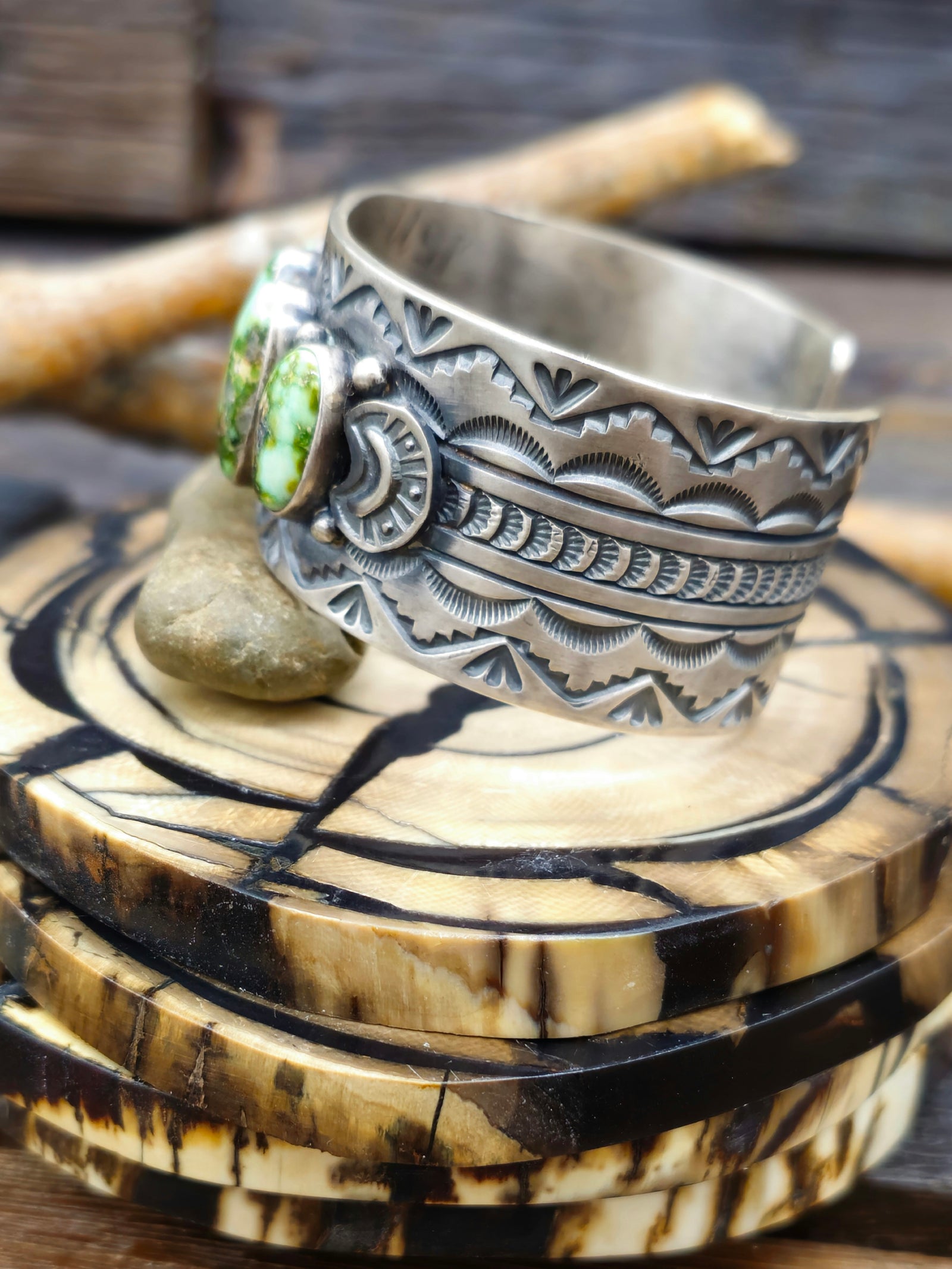 Sterling Silver Sonoran Turquoise Cuff by Shelia Tso - 6 1/2 in.