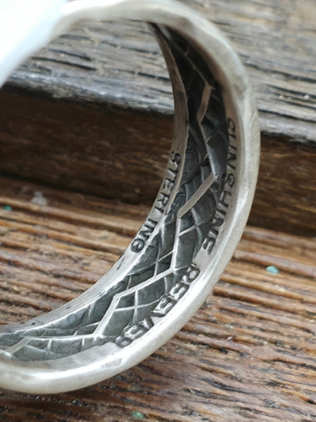 Sterling Silver Band Ring with Interior Stamp Work by Sunshine Reeves - Size 11 - Designs Vary