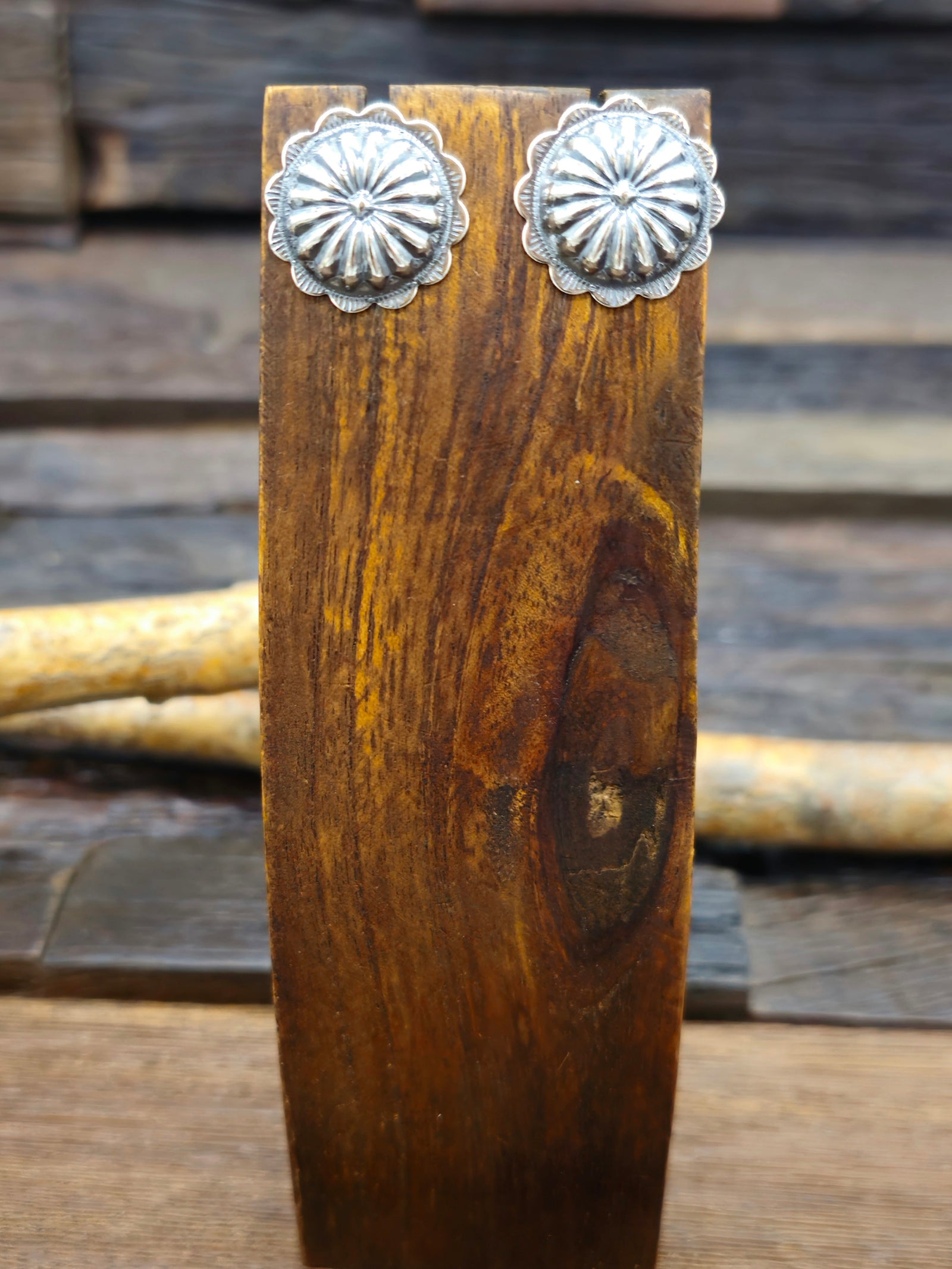 Sterling Silver Concha Post Earrings