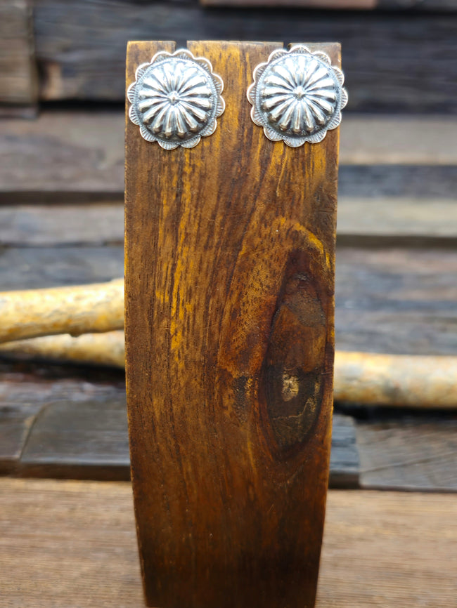 Sterling Silver Concha Post Earrings