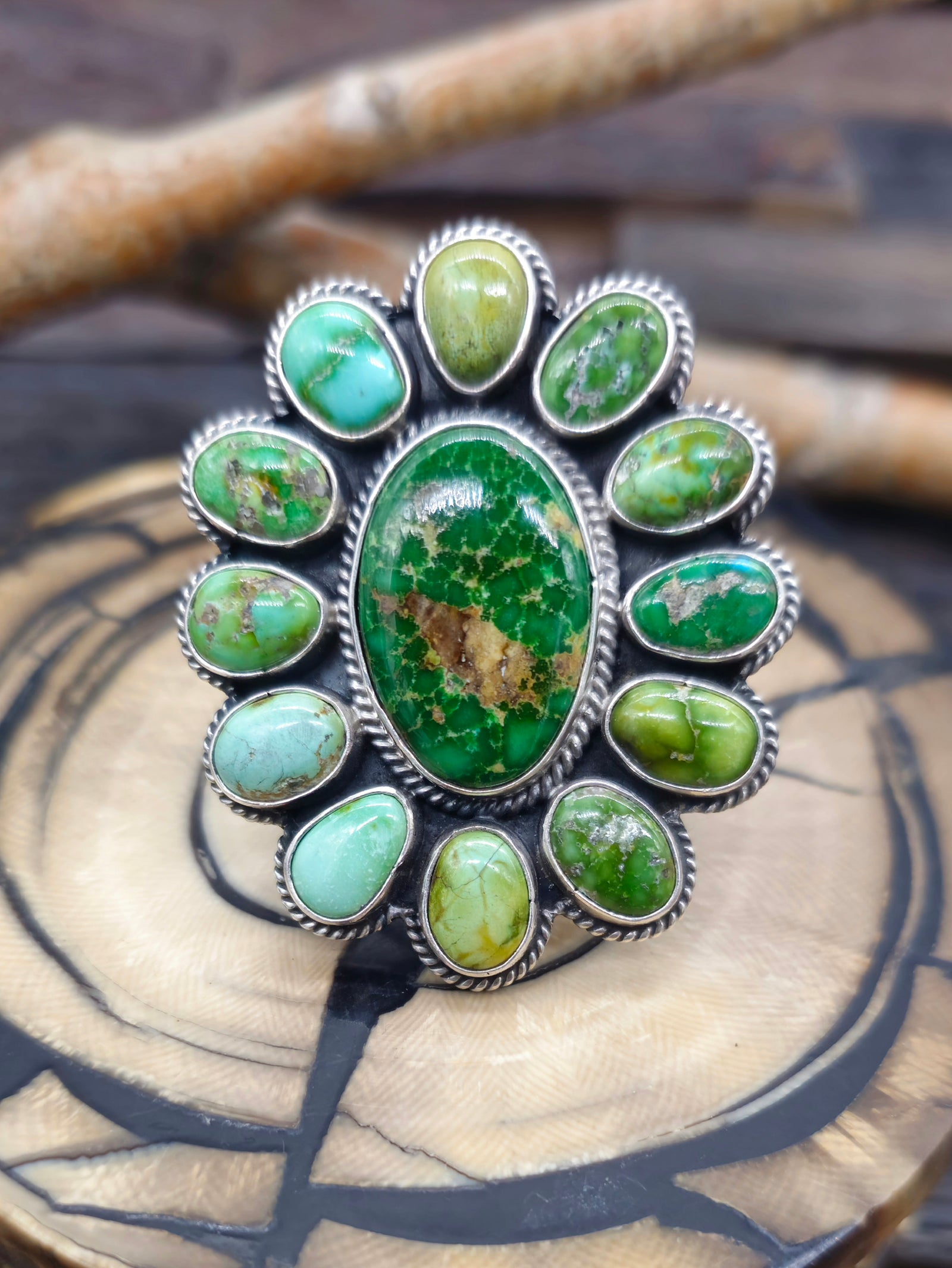 Sonoran Turquoise Cluster Ring by Annie Hoskie