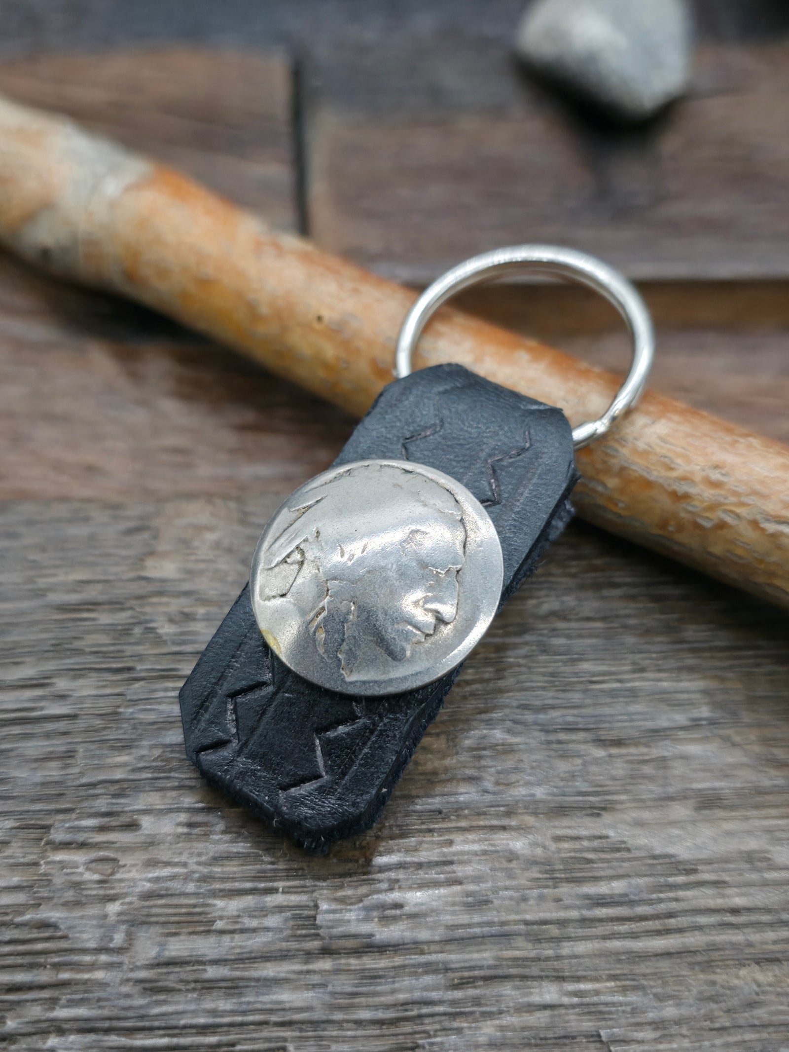 Coin Chief Nickel Keychain - Black