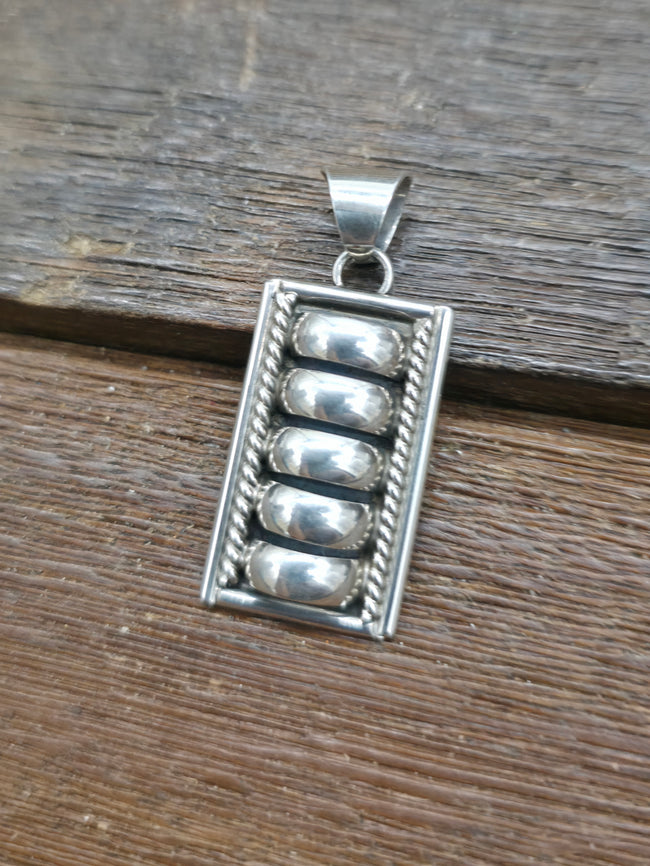 Sterling Silver Pendant by P.A. - Wide Coil - 1 3/4 in. by 3/4 in.