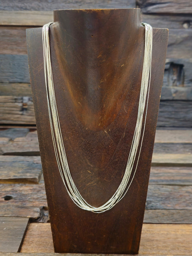10 Strand Liquid Silver Necklace - 20 In.