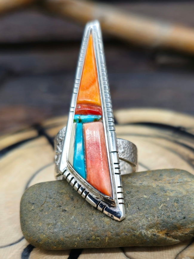 Adjustable Cobblestone Inlay Ring by David Tune