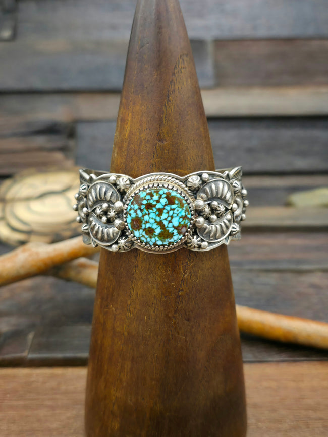 Kingman Turquoise Bracelet by Delbert Delgarito