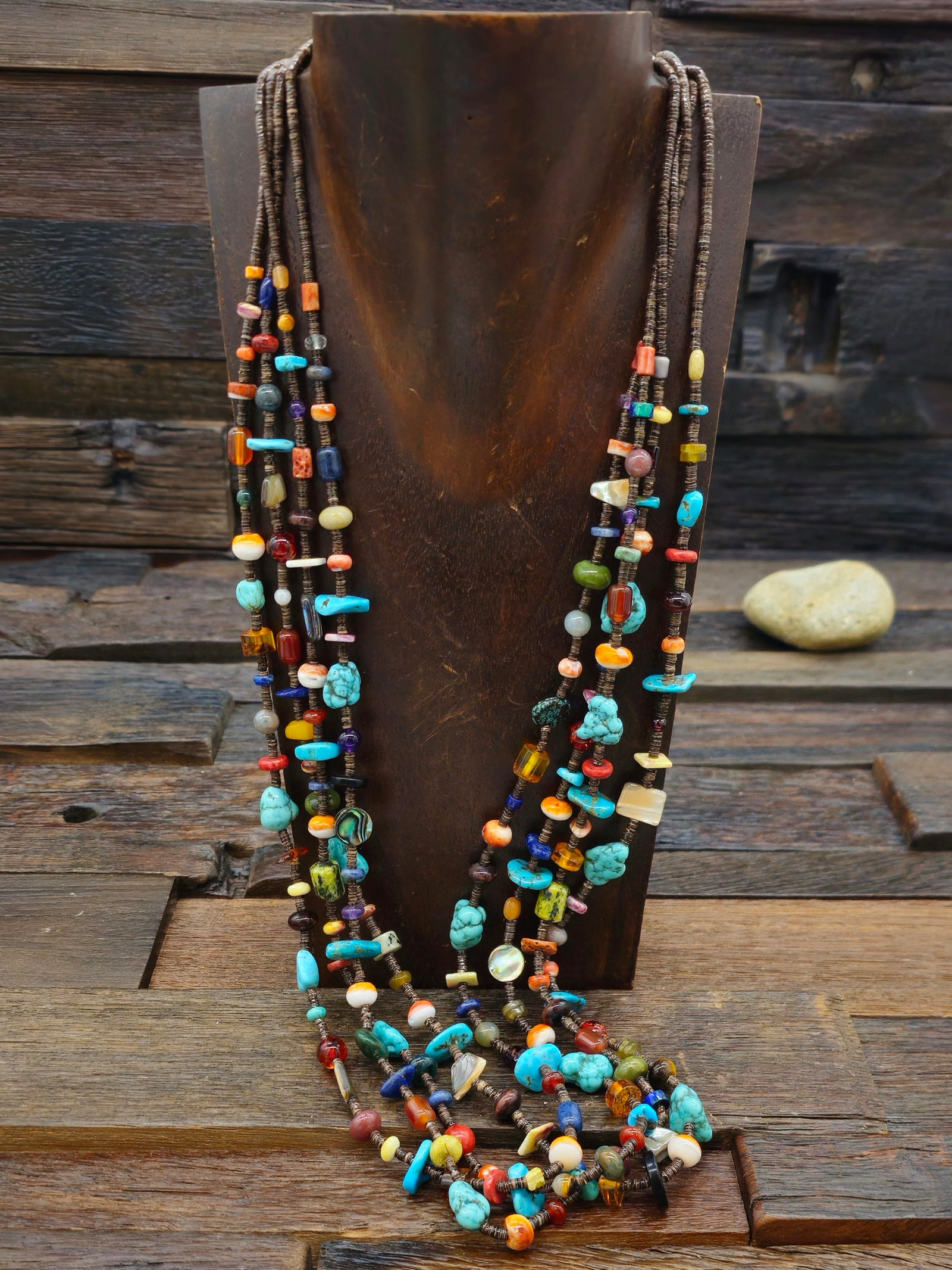 Four Strand Treasure Necklace by Helen Tsosie - 28" with 2" extender