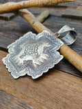 Large Sterling Silver Santa Fe Cross Pendant by Vincent Platero - 3 in.