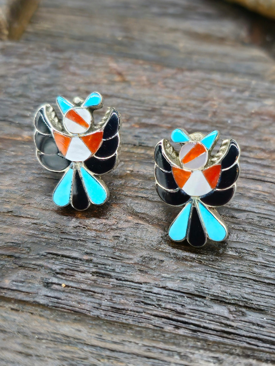 Thunderbird Inlay Post Earrings by Phyllis Panteah