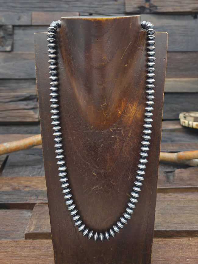 Oxidized Sterling Silver Saucer Bead Necklace by Lavinia Dawes - 20 in. 8 mm
