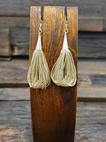 20 Strand Liquid Silver Loop Earrings