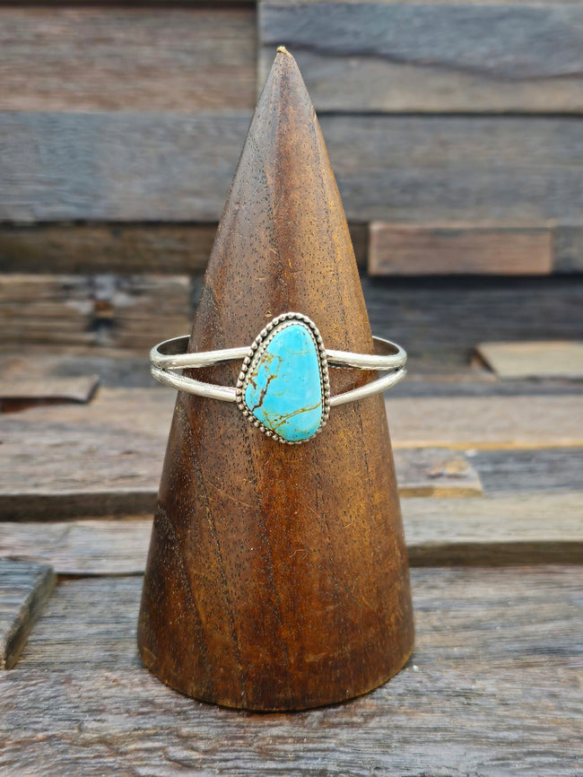 Turquoise Single Stone Cuff Bracelet by Rosella Paxton