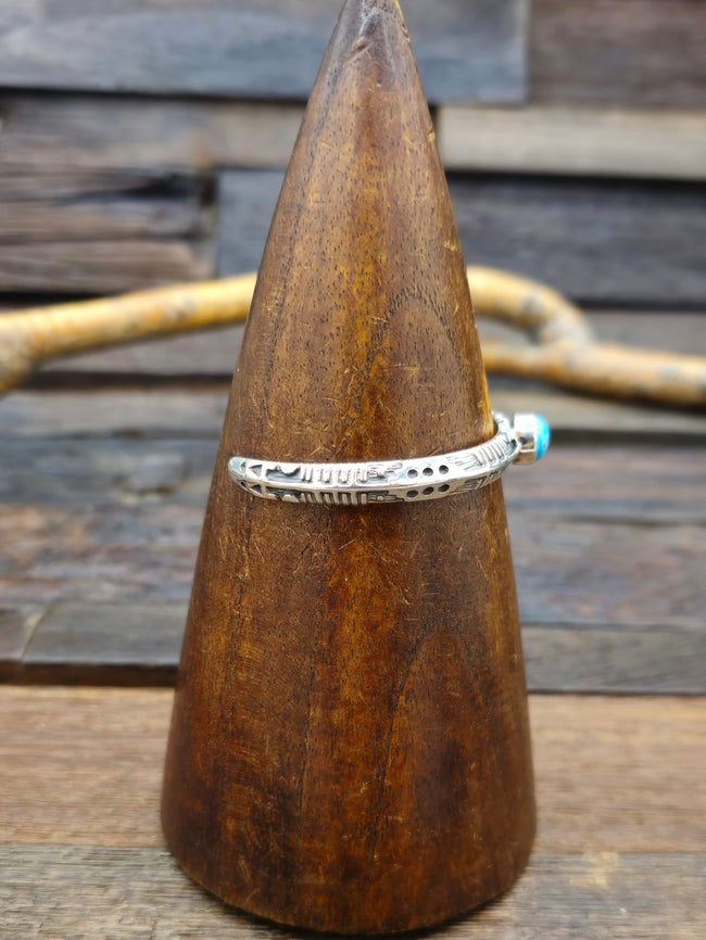 Cast Sterling Silver Blue Turquoise Cuff - 6 in.