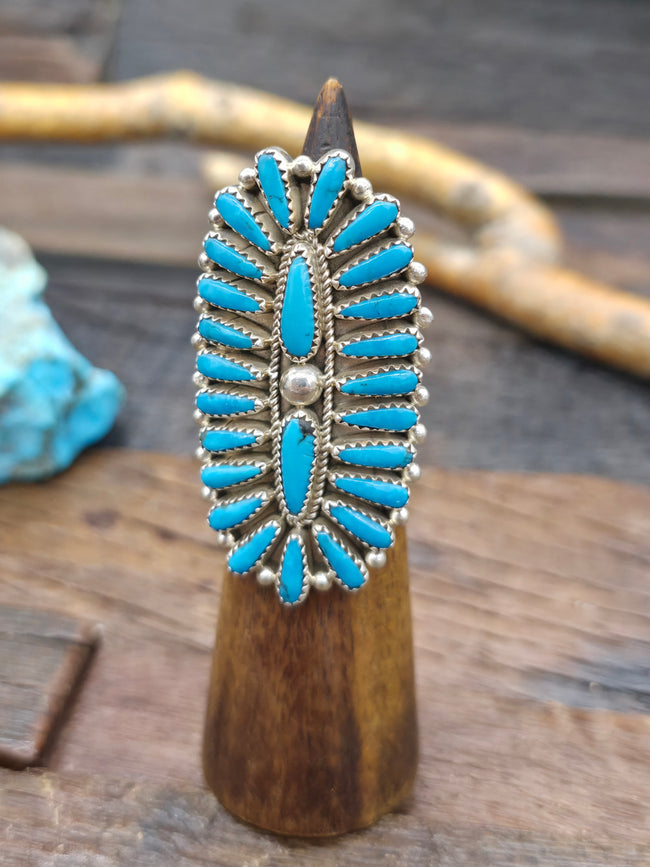 Sleeping Beauty Turquoise Cluster Ring by Erick Wilson - Adjustable