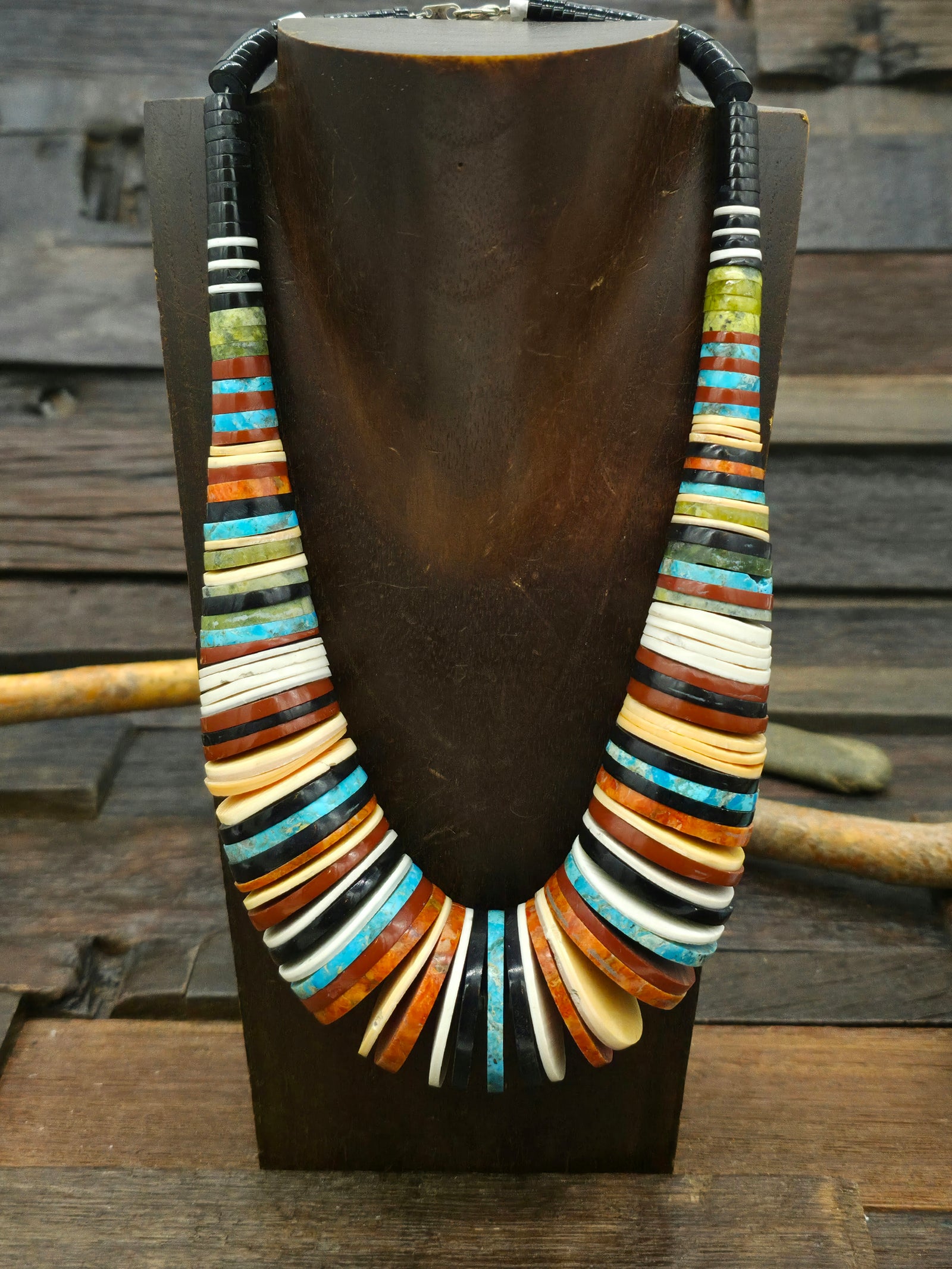 Multi Stone Necklace by Pula Calabaza - 20 in.