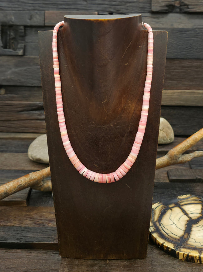 Graduated Heishi Pink Conch Shell Necklace - 17 in.