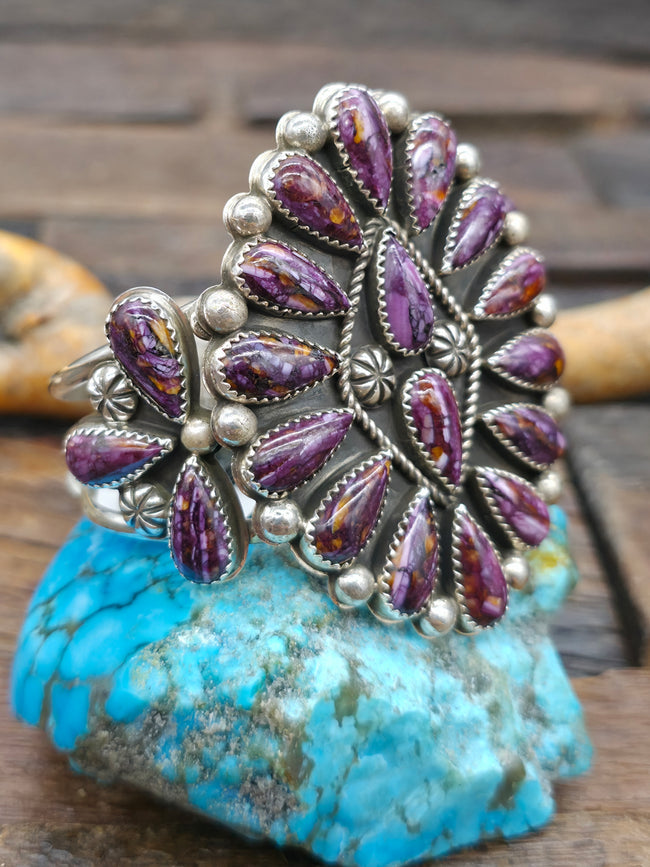 Sterling Silver Purple Spiny Cluster Bracelet by Kyle Wilson - 6 1/2 in. with Gap