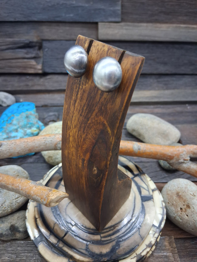 Sterling Silver Pillow Bead Earrings