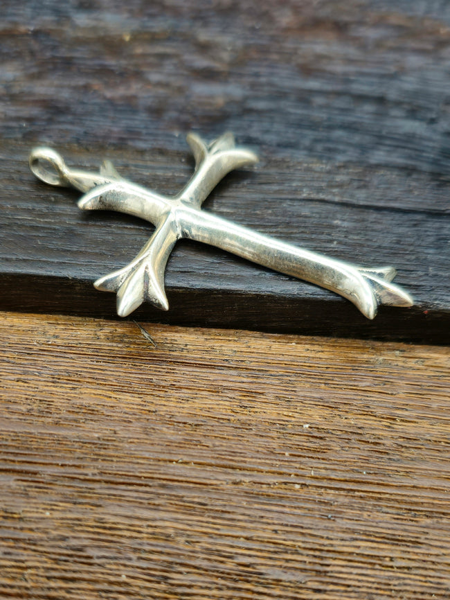 Sterling Silver Cross Pendant by F.L. Begay - 2 by 1 1/2 in.