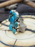 Large Turquoise Cluster Ring by Jeff Largo - Size 6 1/2