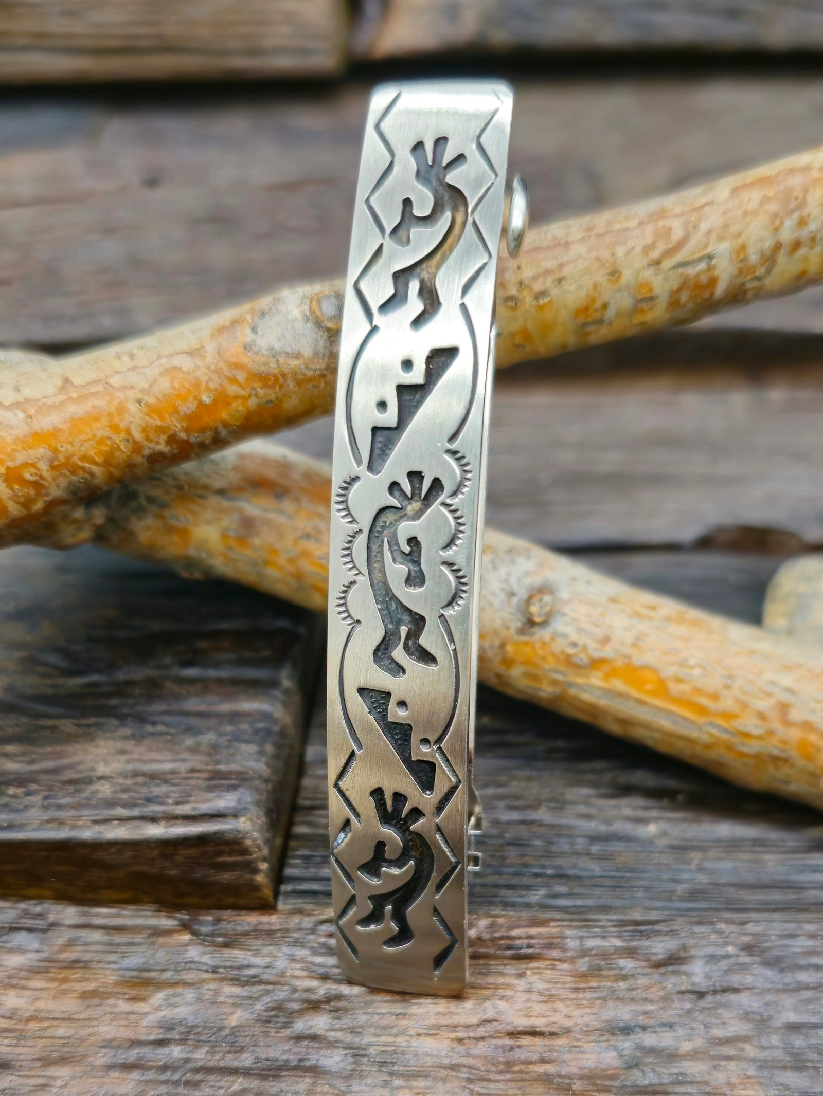 Sterling Silver Overlay Kokopelli Hair Clip by Ralph Bia