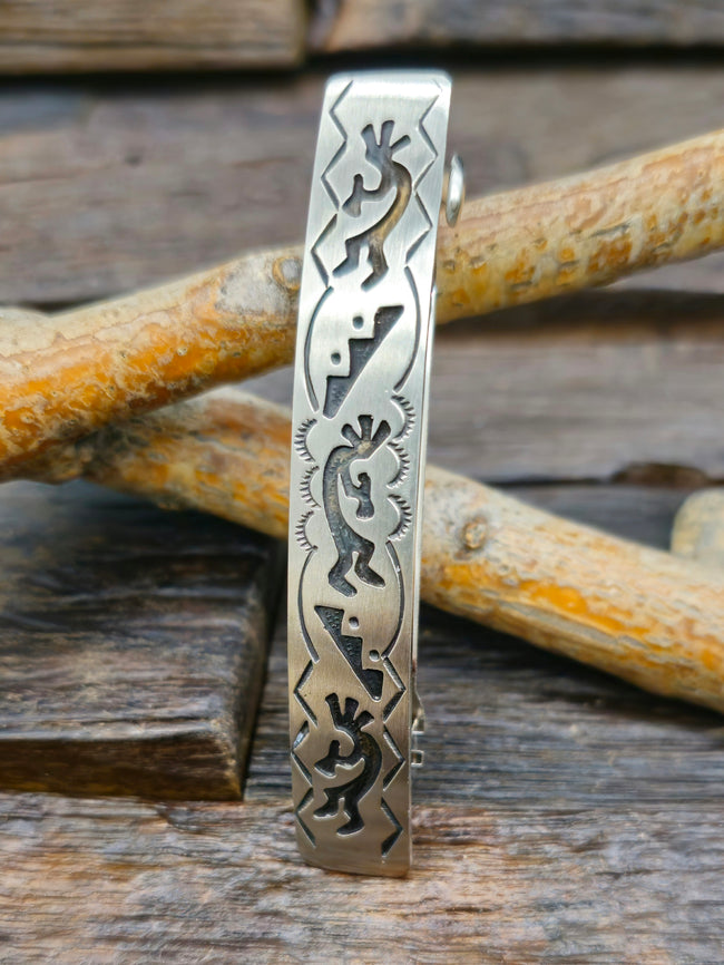 Sterling Silver Overlay Kokopelli Hair Clip by Ralph Bia