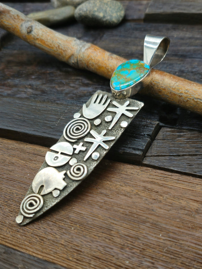 Alex Sanchez Sterling Silver & Turquoise Pendant