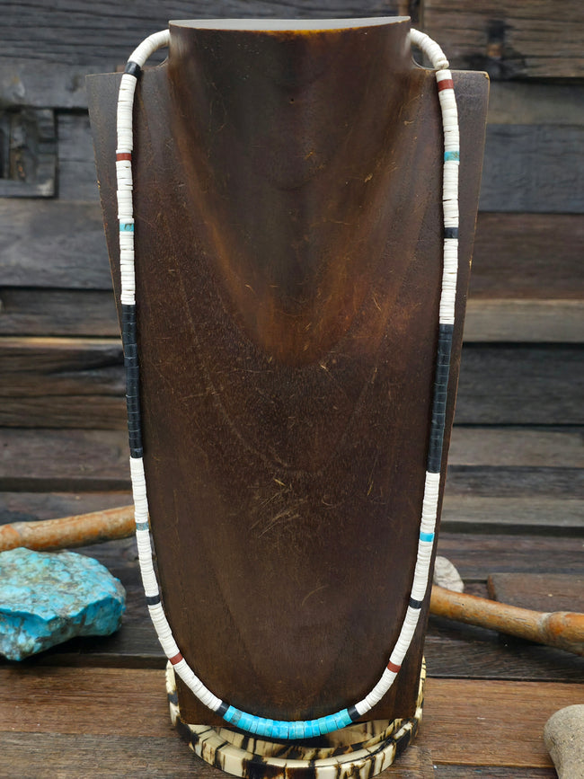 Colorblock Heishi Multi Stone Necklace by Torevia Crespin - 25 in.
