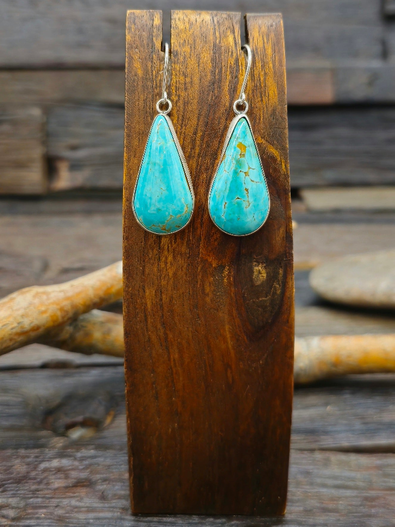 Sterling Silver Turquoise Earrings by Rena Begay