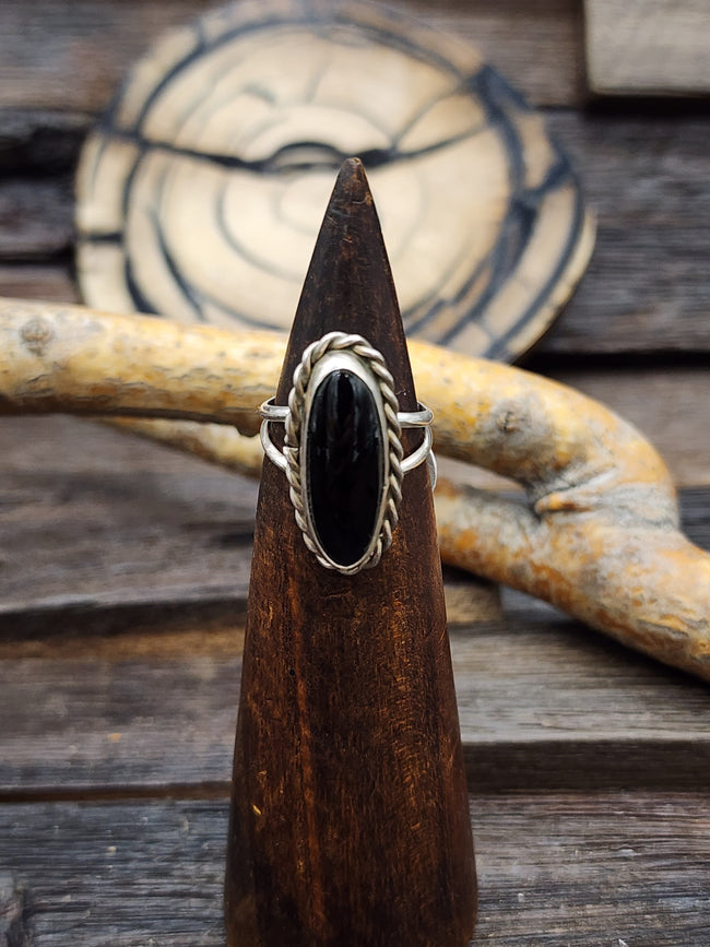 Onyx and Sterling Silver Oval Ring by Tommy Lee