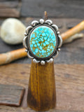 Sterling Silver Kingman Turquoise Statement Ring by Albert Jake - Size 7 1/2