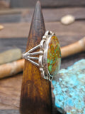 Sterling Silver Skyhorse Turquoise Statement Ring by Albert Begay - Size 12