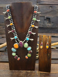 Multi-Stone Navajo Squash Blossom by Lydia Begay