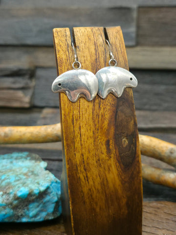 Vintage/Estate Stamped Sterling Silver Peyote Bird Post Dangle Earrings - 3 1/2 in. by 1 in.
