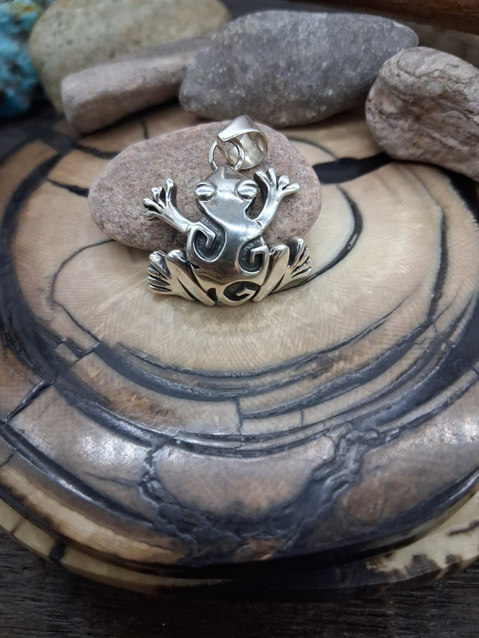 Sterling Silver Frog Pendant