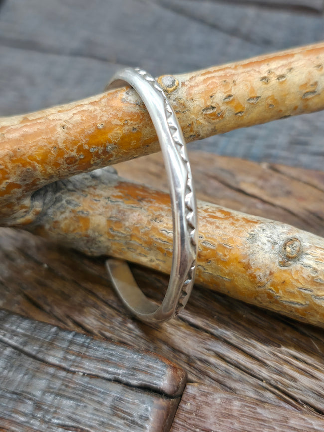 Wide Stamped Sterling Silver Baby Bracelet - 4 1/2 in.