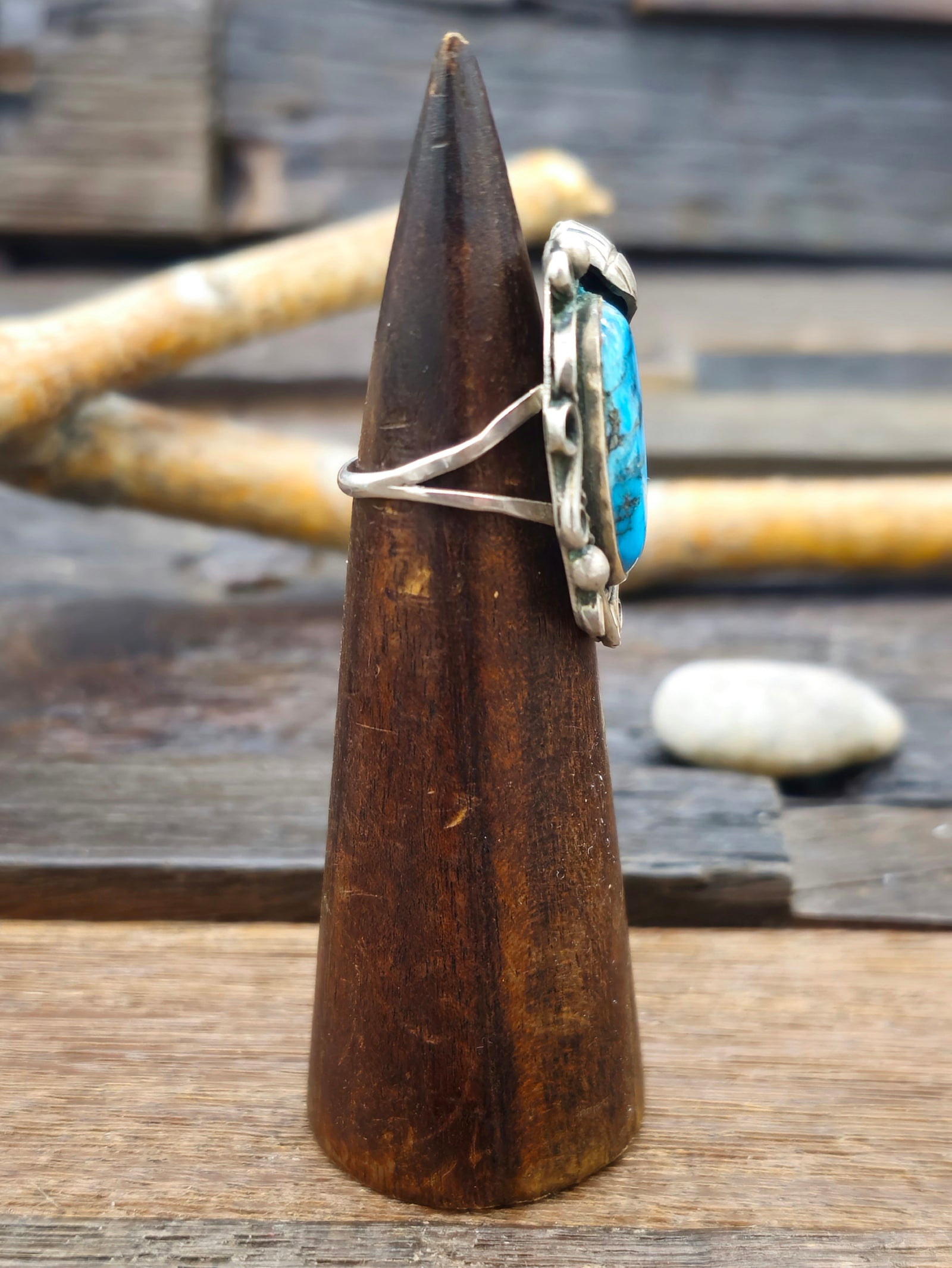 Vintage/Estate Turquoise Sterling Silver Ring - Size 8