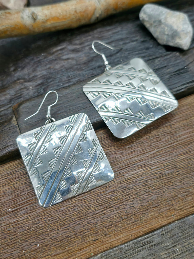 Stamped Sterling Silver Earrings by Shamenika Nelson